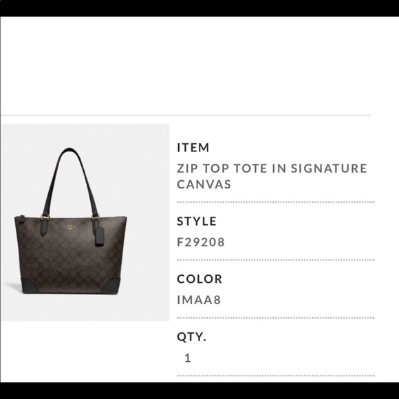 Coach Zip Top Tote Signature Canvas - Picture 2 of 9